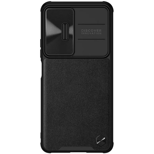 Чехол-накладка Nillkin Leather Case CamShield для POCO F4 Black, Основной цвет: Черный - GOODMi