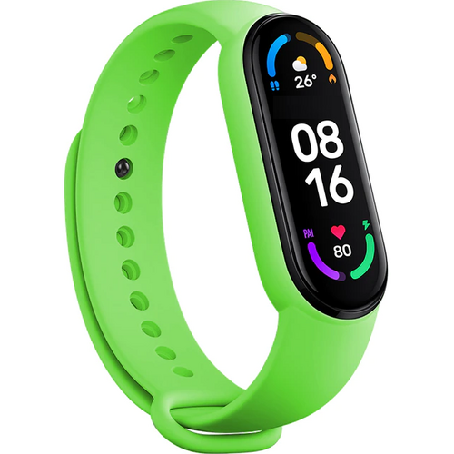 Ремешок силиконовый для Xiaomi Mi Band 7 салатовый, Основной цвет: Зеленый - GOODMi