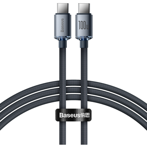 Кабель Baseus Crystal Shine Type-C/Type-C 100W 2m black - GOODMi