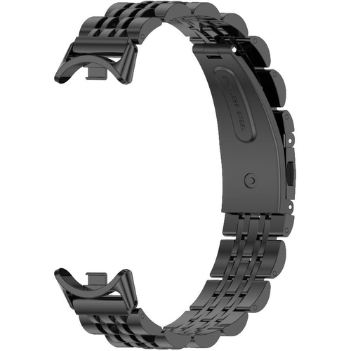 Стальной браслет семь звеньев Mijobs Xiaomi Band 8 Черный, Основной цвет: Черный - GOODMi