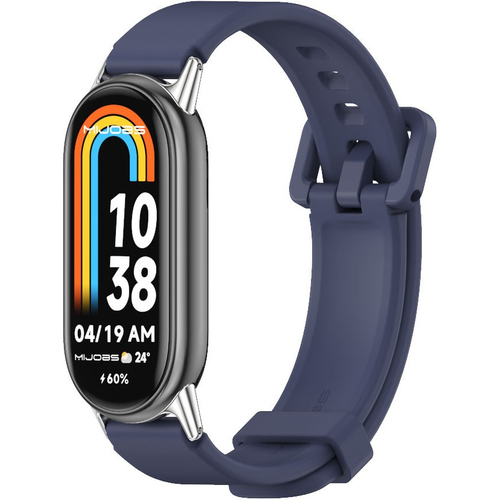 Ремешок силиконовый Mijobs для Xiaomi Band 8 Темно-синий, Основной цвет: Синий - GOODMi