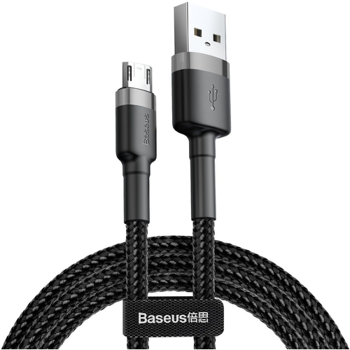 Кабель Baseus cafule Cable USB-A/MICRO-USB 2.4A 1m grey-black - GOODMi