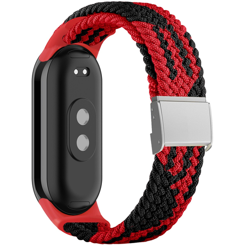 Текстильный ремешок для Xiaomi Mi Band 8 Красный с магнитной застежкой, Основной цвет: Красный - GOODMi