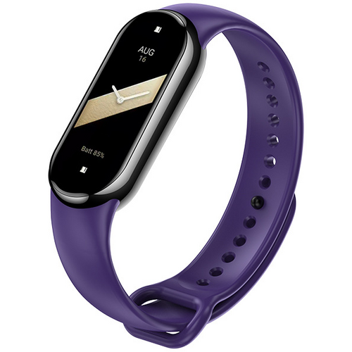 Ремешок силиконовый для Xiaomi Band 8/9 фиолетовый с кнопкой, Основной цвет: Фиолетовый - GOODMi