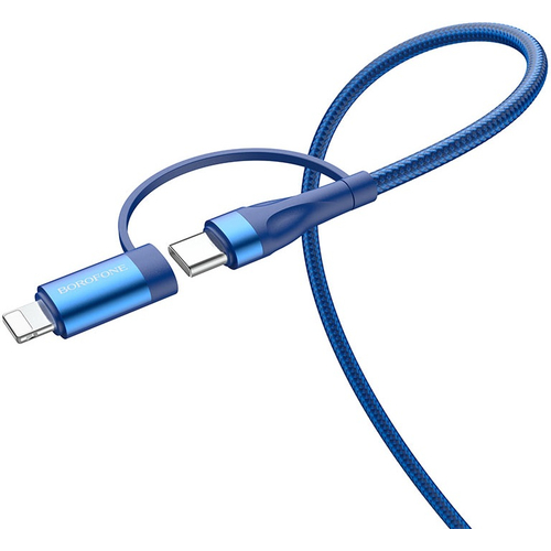 Кабель 2in1 Borofone BX61 Type-C to Type-C+Lightning 60W 1m - GOODMi