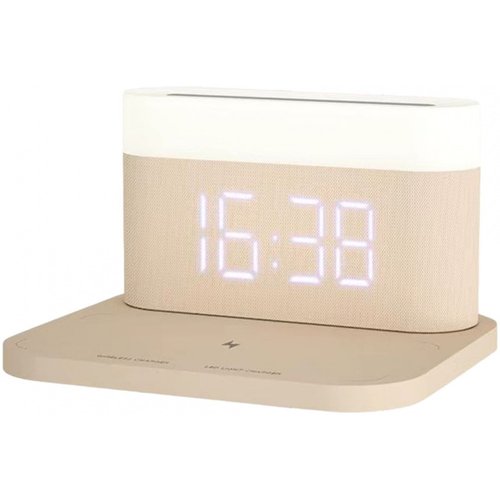 Ночник с беспроводной зарядкой и будильником VFZ (C-WCLL03) Beige - GOODMi