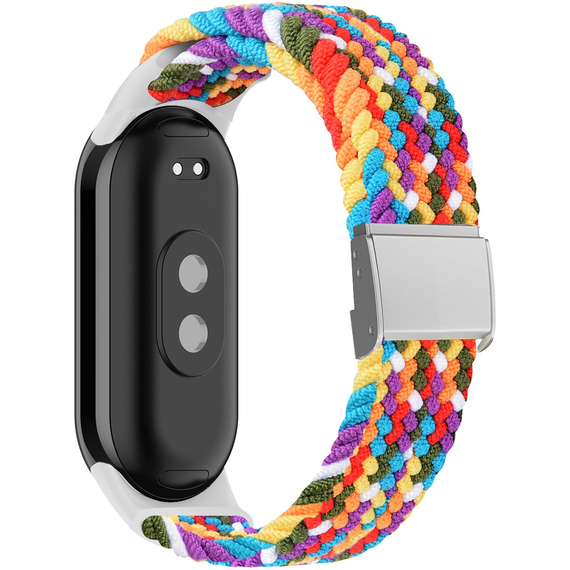 Текстильный ремешок для Xiaomi Mi Band 8 Белый с магнитной застежкой, Основной цвет: Multicolor - GOODMi