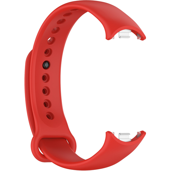 Ремешок силиконовый для Xiaomi Band 8/9 Красный с кнопкой, Основной цвет: Красный - GOODMi