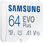 Карта памяти microSD Samsung EVO Plus 64GB + адаптер, Объем: 64 ГБ, изображение 3 - GOODMi