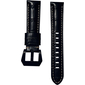 Ремешок кожаный Genuine Leather 20mm Черный рептилия - GOODMi