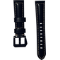 Ремешок кожаный Genuine Leather 20mm Черный глянец - GOODMi